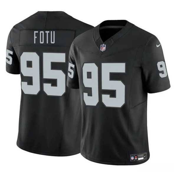 Men & Women & Youth Las Vegas Raiders #95 Leki Fotu Black 2025 F.U.S.E. Vapor Stitched Jersey